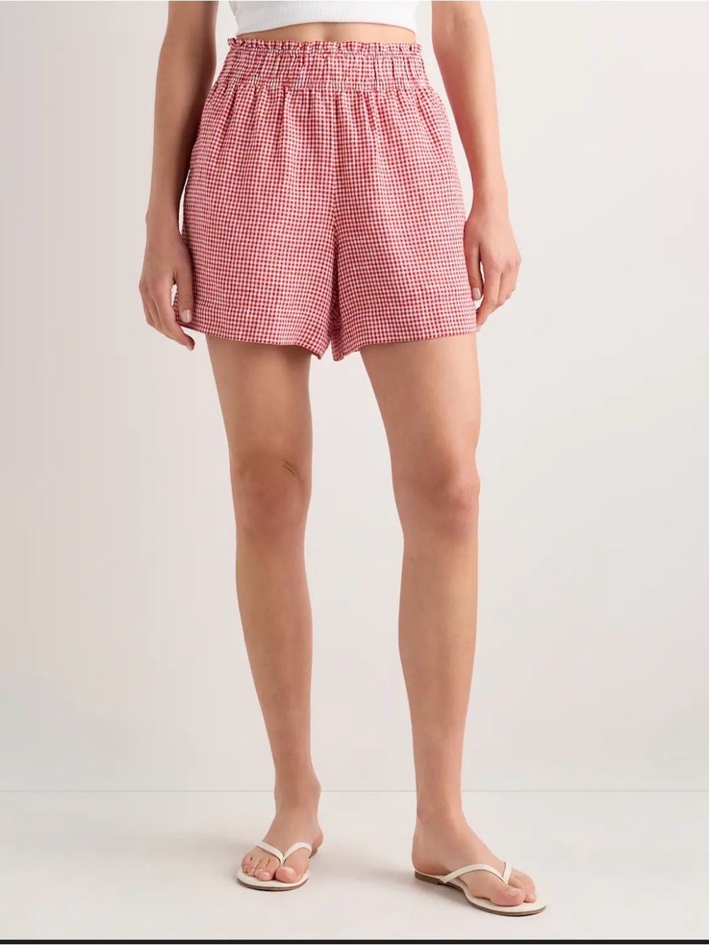 Quince European Linen High Waisted Shorts